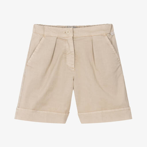 Il Gufo-Girls Beige Cotton Shorts | Childrensalon Outlet