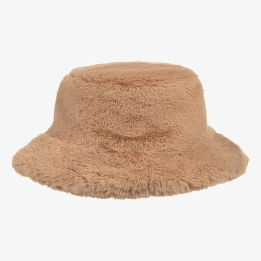Il Gufo-Girls Beige Faux Fur Hat | Childrensalon Outlet