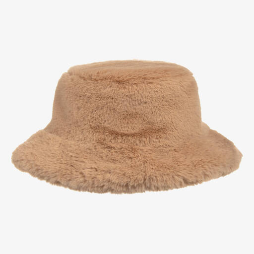 Il Gufo-Girls Beige Faux Fur Hat | Childrensalon Outlet