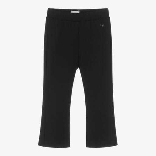 Il Gufo-Girls Black Flared Milano Jersey Trousers | Childrensalon Outlet