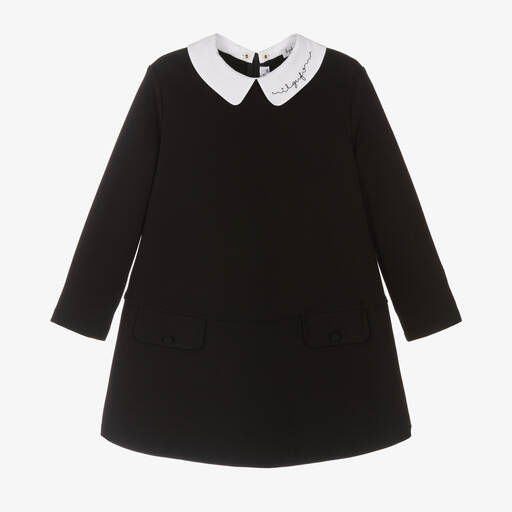 Il Gufo-Girls Black Milano Jersey Dress | Childrensalon Outlet