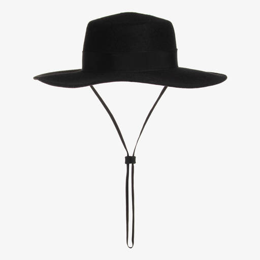 Il Gufo-Girls Black Wool Fedora Hat | Childrensalon Outlet