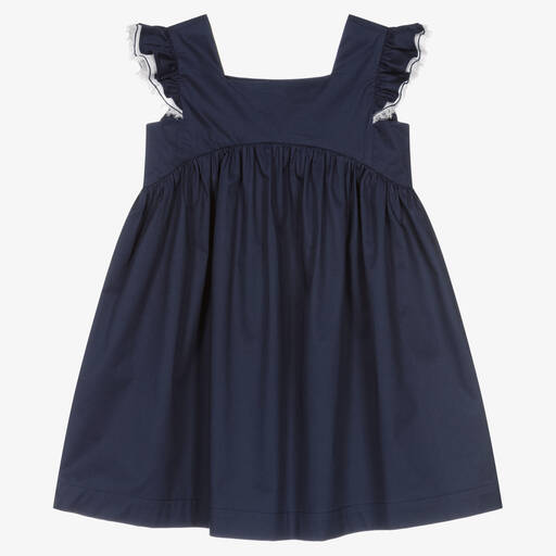 Il Gufo-Robe coton bleu à manches volantées | Childrensalon Outlet