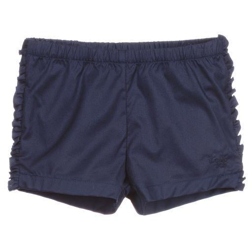 Il Gufo-Girls Blue Cotton Shorts | Childrensalon Outlet