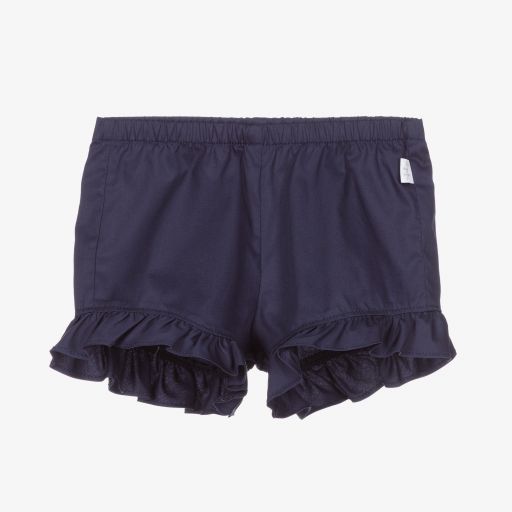 Il Gufo-Girls Blue Cotton Shorts | Childrensalon Outlet
