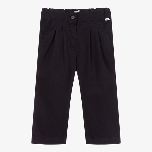 Il Gufo-Girls Blue Cotton Trousers | Childrensalon Outlet