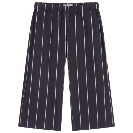 Il Gufo-Girls Blue Striped Culottes | Childrensalon Outlet