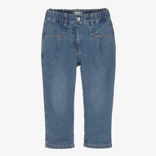 Il Gufo-Girls Blue Tapered Denim Jeans | Childrensalon Outlet