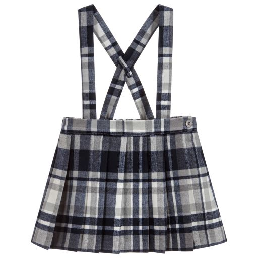 Il Gufo-Girls Blue Tartan Skirt | Childrensalon Outlet