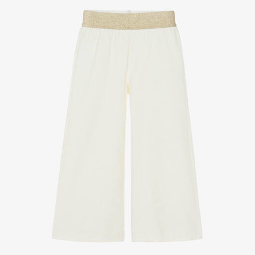 Il Gufo-Girls Cream & Gold Flared Trousers | Childrensalon Outlet