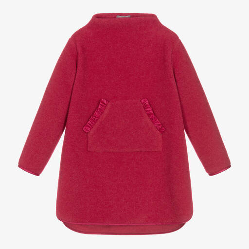 Il Gufo-Girls Deep Pink Fleece Pocket Dress | Childrensalon Outlet