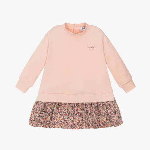 Il Gufo-Girls Floral Pink Jersey Dress | Childrensalon Outlet