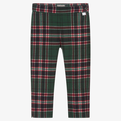 Il Gufo-Girls Green Check Trousers | Childrensalon Outlet