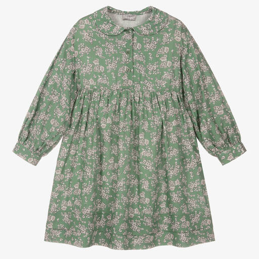 Il Gufo-Зеленое платье в цветочек | Childrensalon Outlet