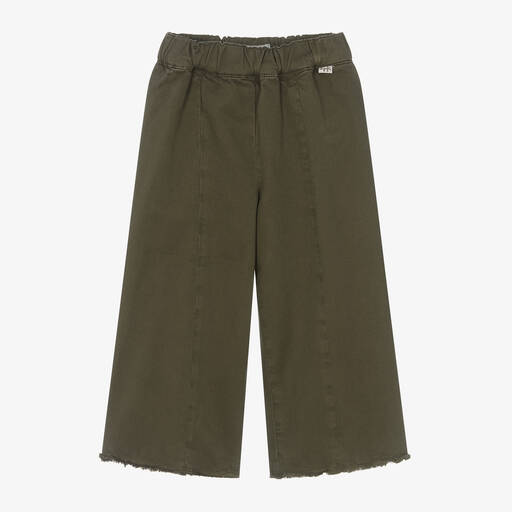 Il Gufo-Pantalon large vert en coton fille | Childrensalon Outlet