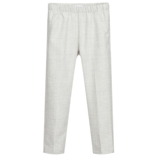 Il Gufo-Girls Grey Check Trousers | Childrensalon Outlet