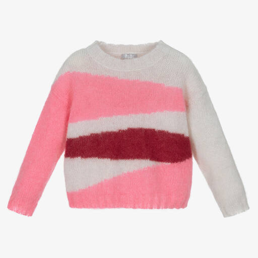 Il Gufo-Girls Grey Mohair Sweater | Childrensalon Outlet