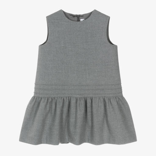 Il Gufo-Girls Grey Peplum Dress | Childrensalon Outlet