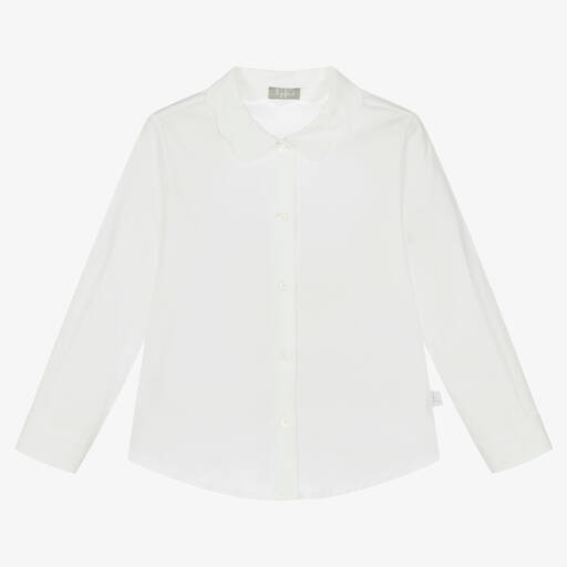 Il Gufo-Girls Ivory Cotton Blouse | Childrensalon Outlet