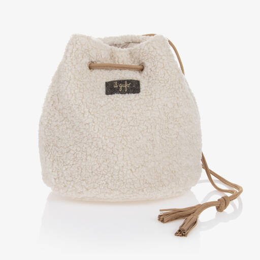 Il Gufo-Sherpa-Fleece-Tasche Elfenbein 19cm | Childrensalon Outlet