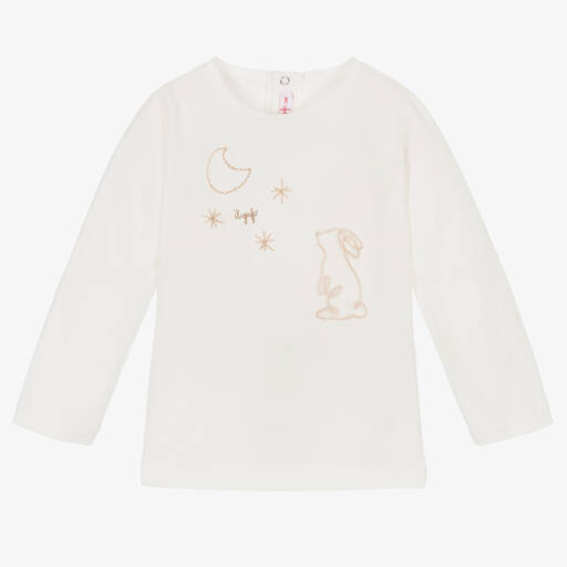 Il Gufo-Girls Ivory Stars & Moon Top | Childrensalon Outlet