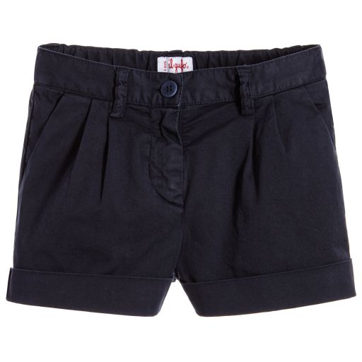 Il Gufo-Girls Navy Blue Shorts | Childrensalon Outlet