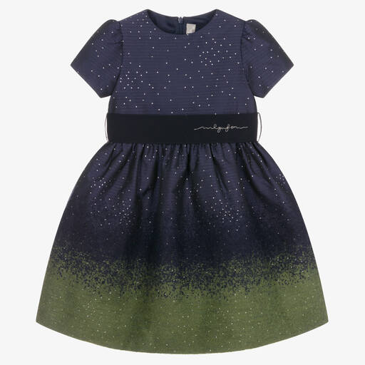 Il Gufo-Girls Navy Blue Sparkle Dress | Childrensalon Outlet