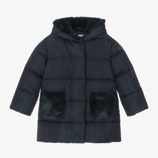 Il Gufo-Girls Navy Down Puffer Jacket | Childrensalon Outlet