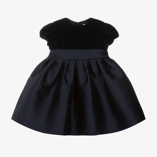 Il Gufo-فستان تويل ومخمل لون كحلي | Childrensalon Outlet