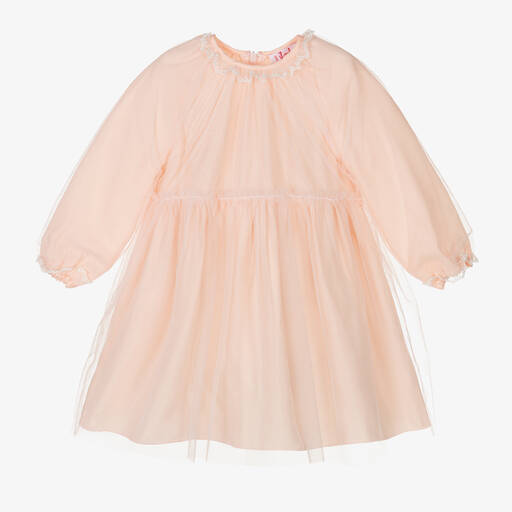 Il Gufo-Girls Pale Pink Tulle Dress | Childrensalon Outlet