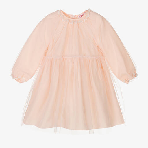 Il Gufo-Girls Pale Pink Tulle Dress | Childrensalon Outlet