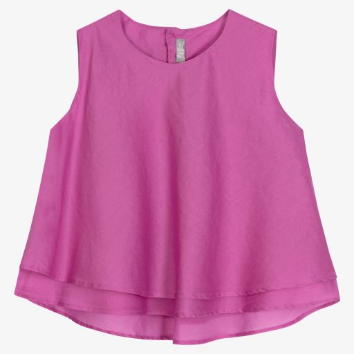 Il Gufo-Girls Pink Cotton Blouse | Childrensalon Outlet