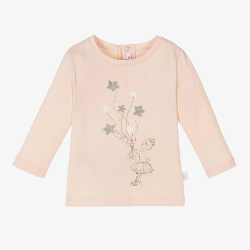 Il Gufo-Rosa Sterne-Baumwolloberteil (M) | Childrensalon Outlet