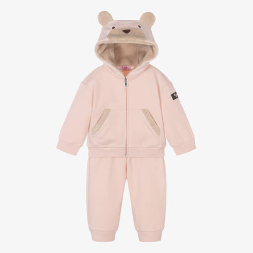 Il Gufo-Rosa Teddy-Baumwoll-Trainingsanzug | Childrensalon Outlet