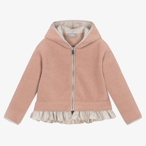 Il Gufo-Rosa Fleecejacke mit Kapuze für Mädchen | Childrensalon Outlet