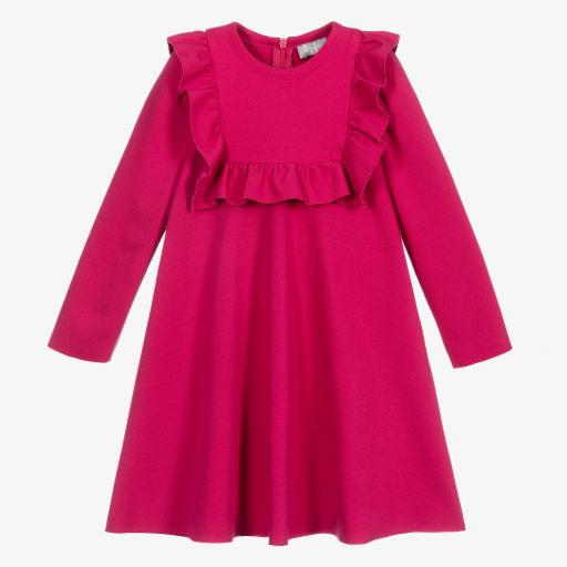 Il Gufo-Girls Pink Ruffle Dress | Childrensalon Outlet