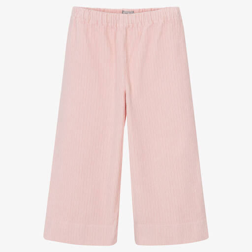 Il Gufo-Girls Pink Wide Leg Corduroy Trousers | Childrensalon Outlet