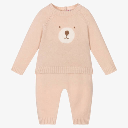 Il Gufo-Girls Pink Wool Trouser Set | Childrensalon Outlet