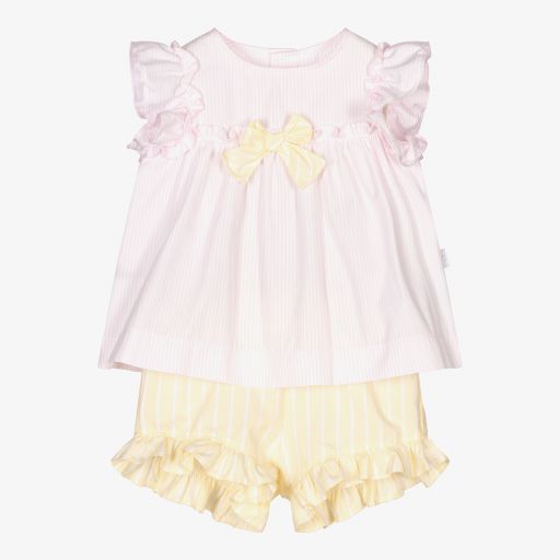 Il Gufo-Shorts-Set in Rosa und Gelb (M) | Childrensalon Outlet