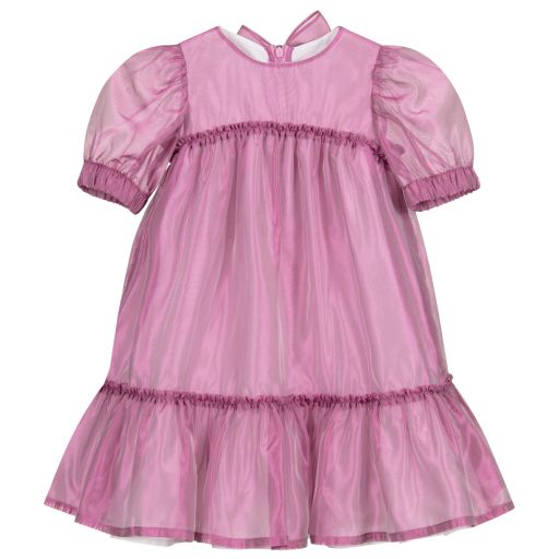Il Gufo-Girls Purple Silk Dress | Childrensalon Outlet