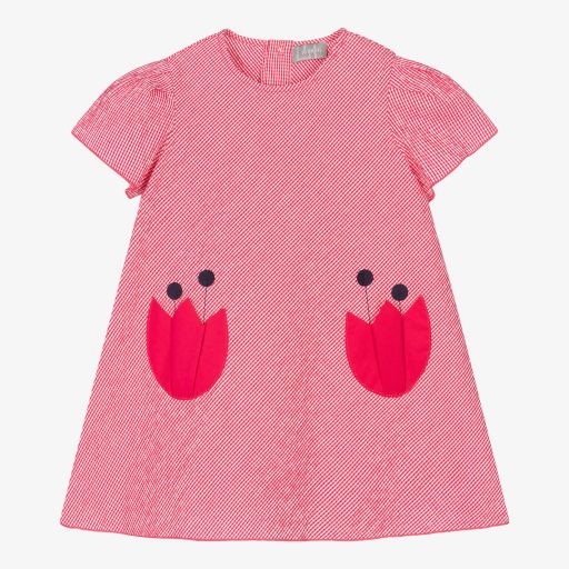 Il Gufo-Girls Red Gingham Tulip Dress | Childrensalon Outlet