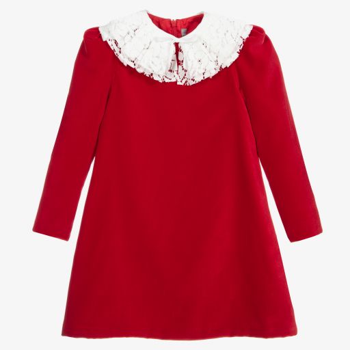 Il Gufo-Girls Red Velvet Dress | Childrensalon Outlet