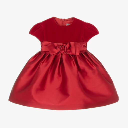 Il Gufo-Girls Red Velvet & Taffeta Dress | Childrensalon Outlet