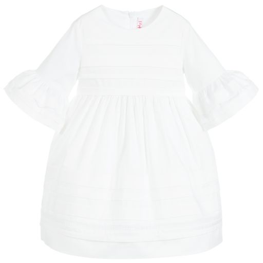Il Gufo-Girls White Cotton Dress | Childrensalon Outlet