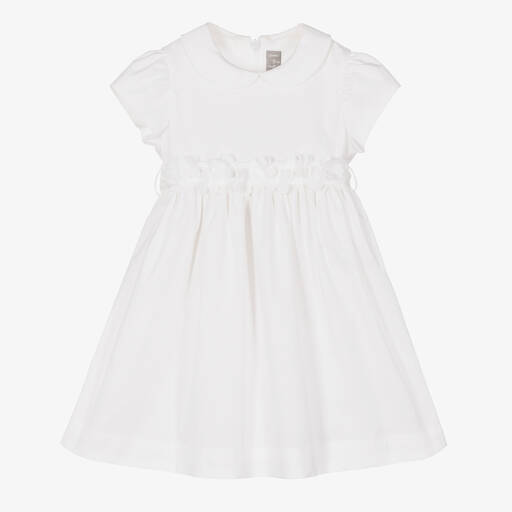 Il Gufo-Белое хлопковое платье для девочек | Childrensalon Outlet