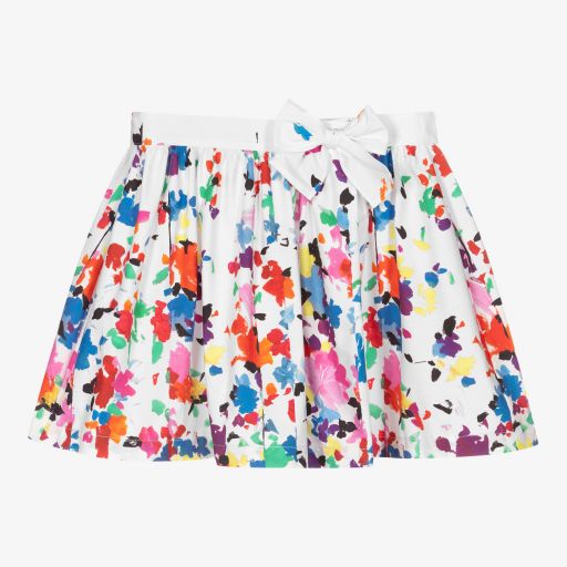 Il Gufo-Girls White Cotton Skirt  | Childrensalon Outlet