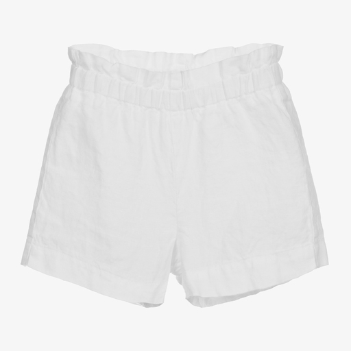 Il Gufo-Girls White Linen Shorts | Childrensalon Outlet