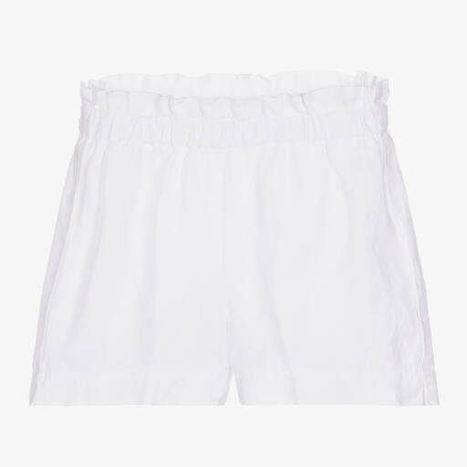 Il Gufo-Girls White Linen Shorts | Childrensalon Outlet