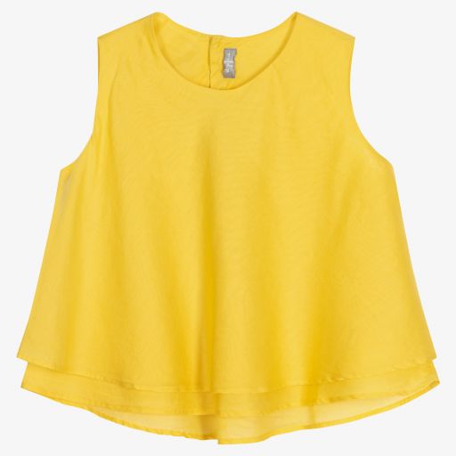 Il Gufo-Girls Yellow Cotton Blouse | Childrensalon Outlet