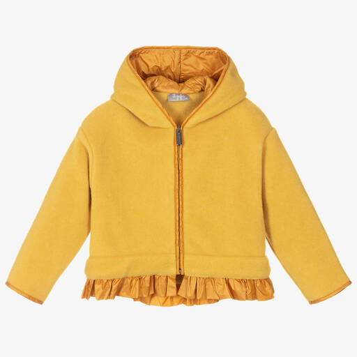 Il Gufo-Girls Yellow Fleece Zip-Up Top | Childrensalon Outlet